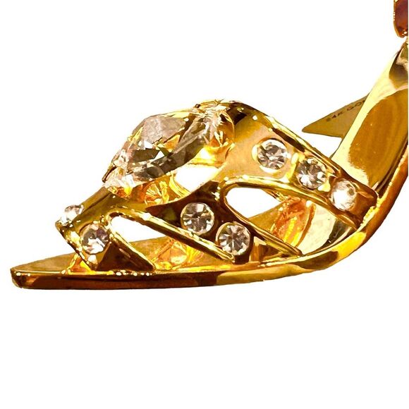 24K Gold Plated with Austrian Crystals Shoe by KG&C NWT - Picture 8 of 10